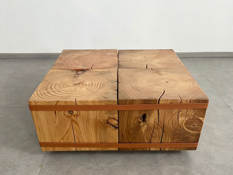 wood block coffee table