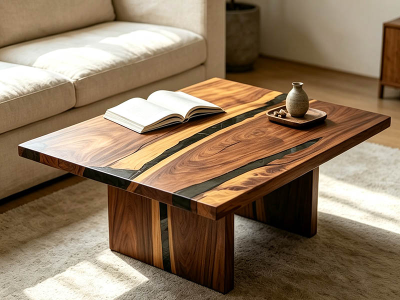 kassod wood resin coffee table