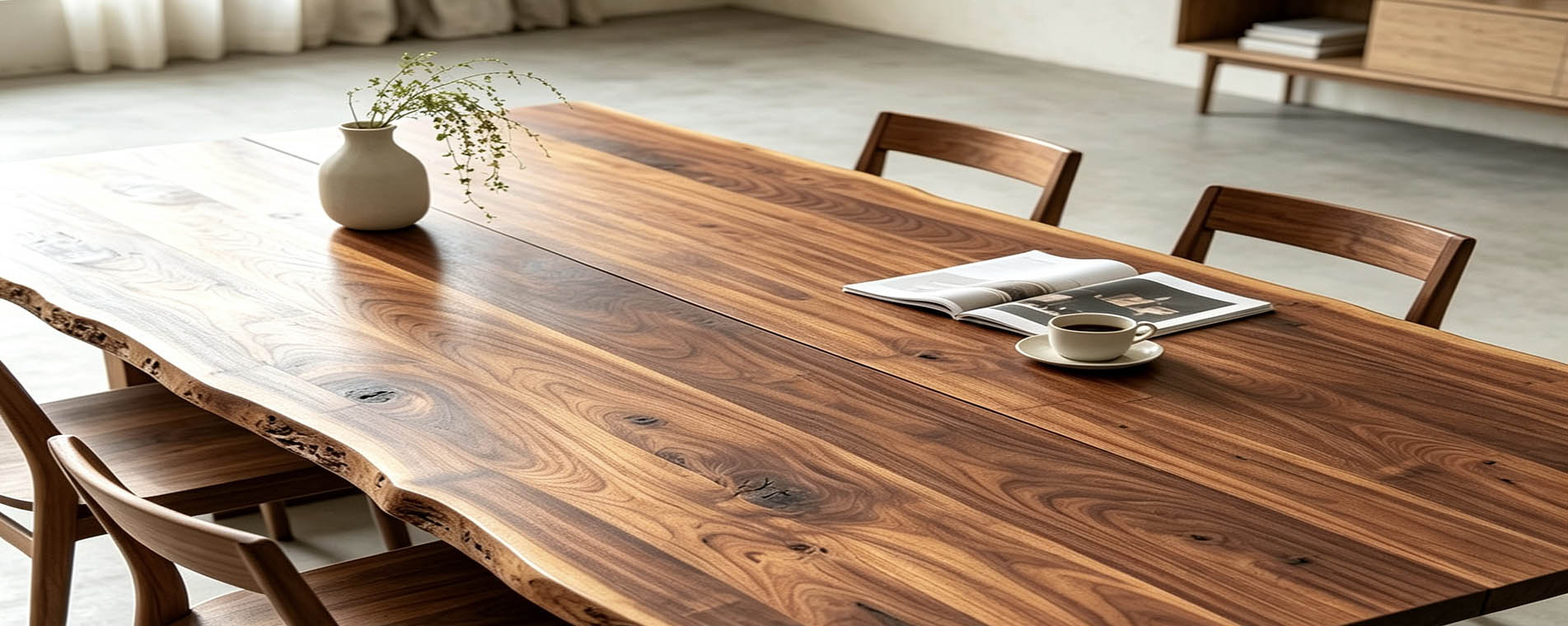 walnut multi-plank table walnut multi-plank table