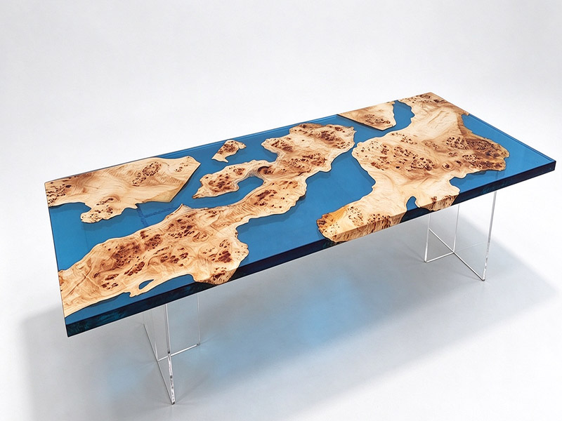 river resin wood dining table